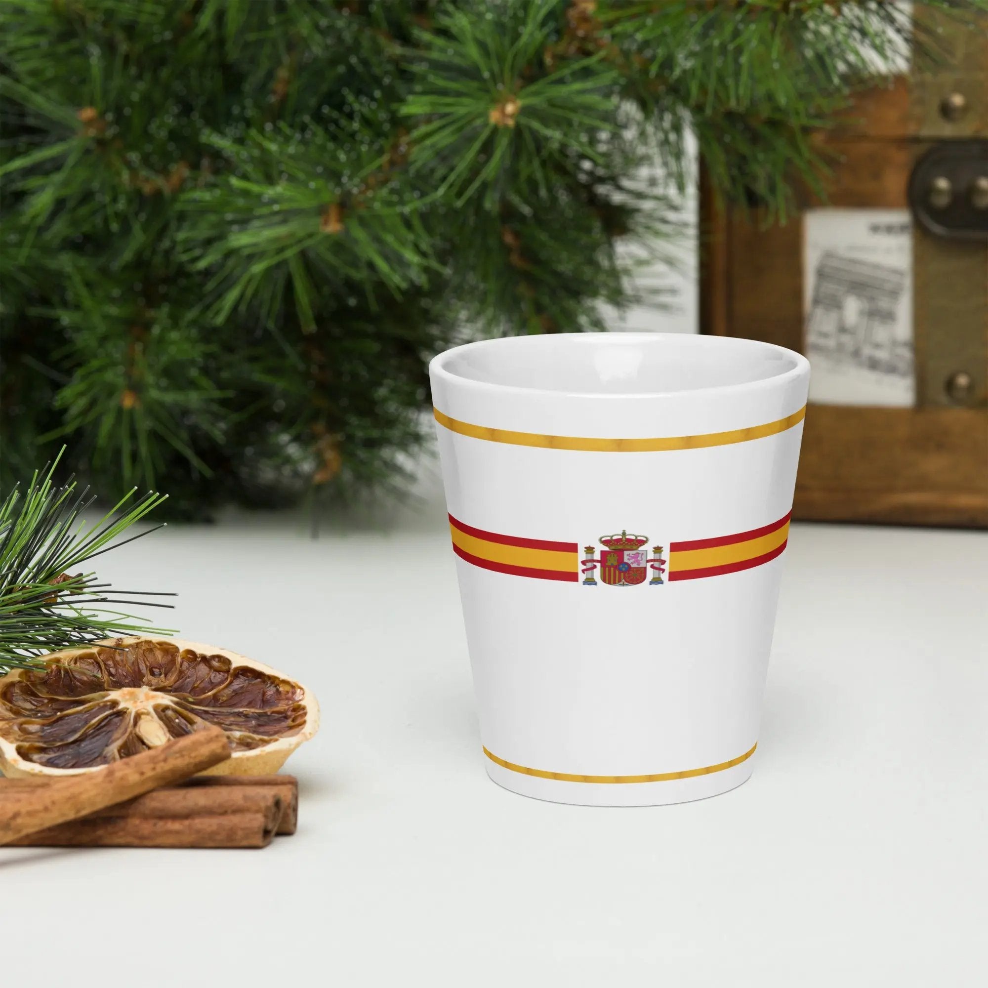 Comprar Taza de café Bandera de España detalle dorado La Flamenca de Borgoña Bandera España