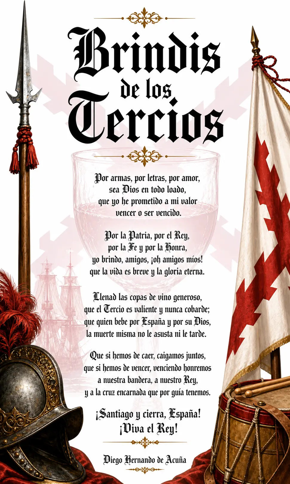 Comprar Toalla Brindis de los Tercios II La Flamenca de Borgoña Bandera España