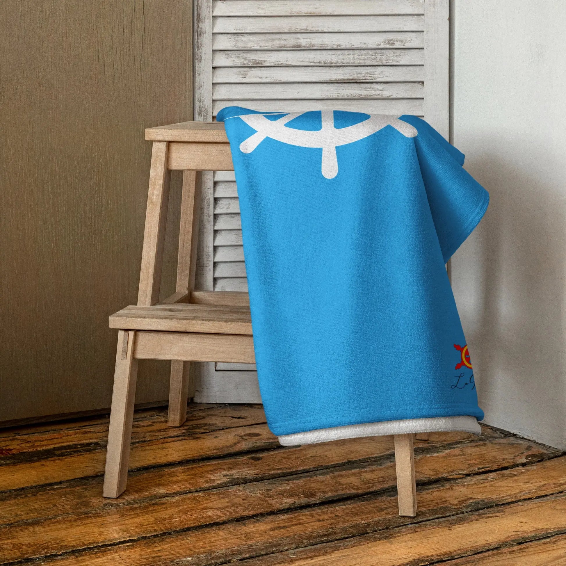 Comprar Toalla azul - Colección Alta Mar VI La Flamenca de Borgoña, Bandera de España, Cruz de Borgoña, Patricia Muñoz, VOX, Santiago Abascal