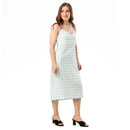 Comprar Vestido midi con tirantes ajustables Blanco y verde La Flamenca de Borgoña Bandera España