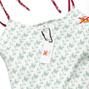 Comprar Vestido midi con tirantes ajustables Blanco y verde La Flamenca de Borgoña Bandera España