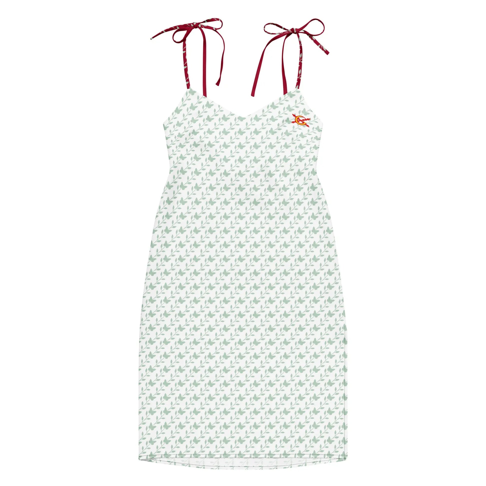 Comprar Vestido midi con tirantes ajustables Blanco y verde La Flamenca de Borgoña Bandera España