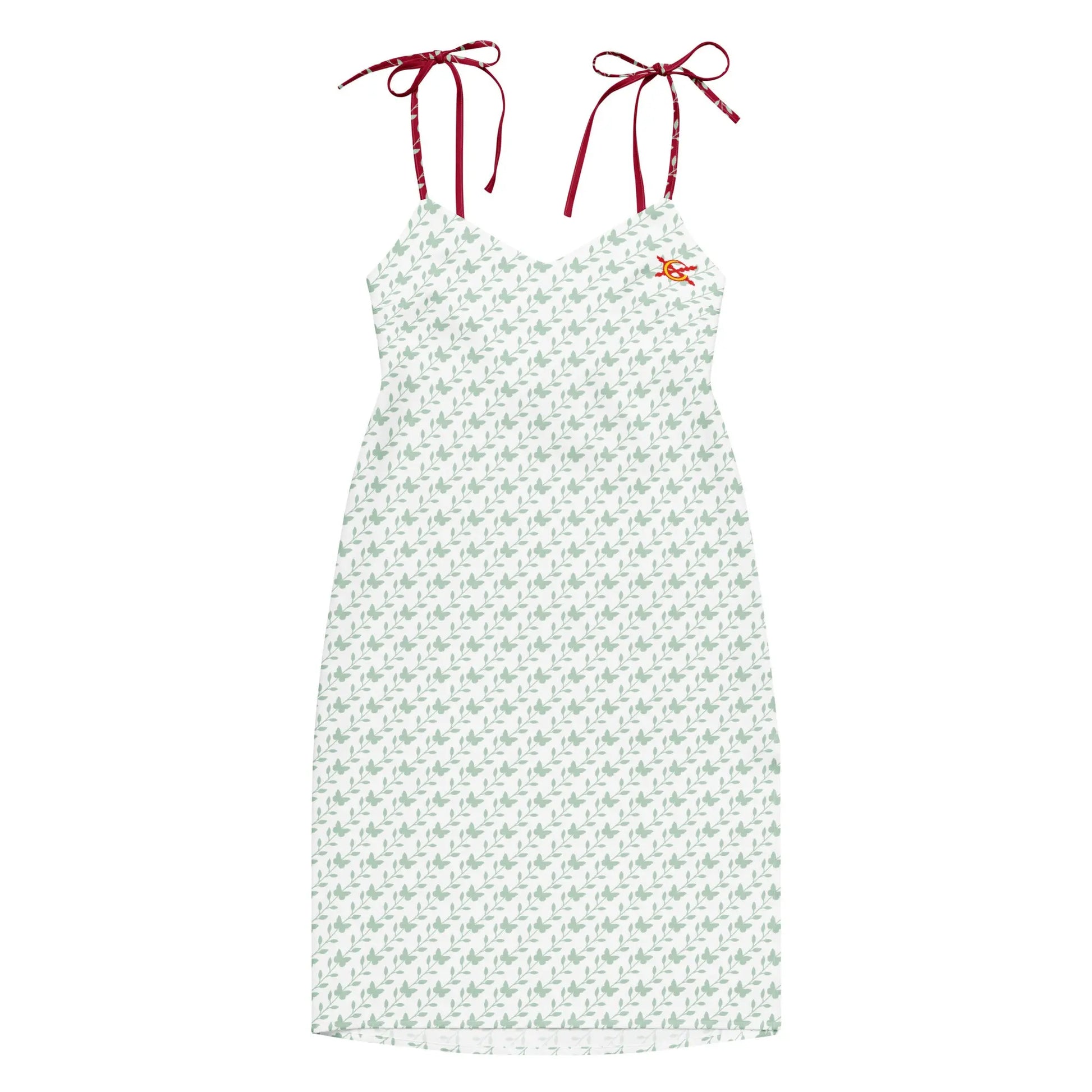 Comprar Vestido midi con tirantes ajustables Blanco y verde La Flamenca de Borgoña Bandera España