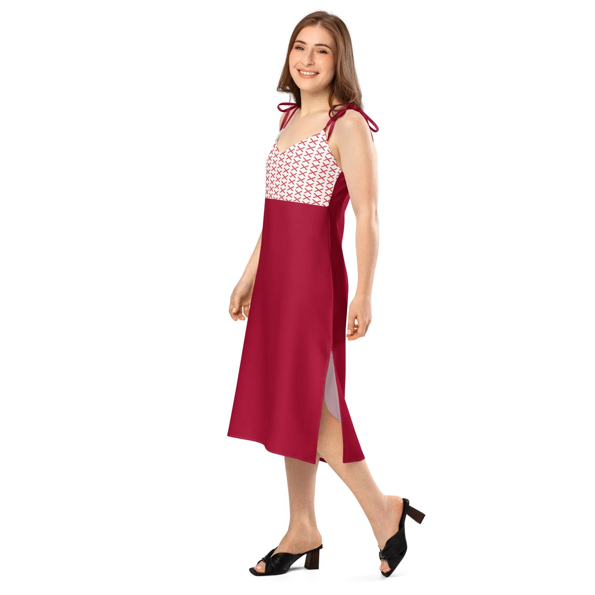 Comprar Vestido midi con tirantes ajustables Cruz de Borgoña La Flamenca de Borgoña Bandera España