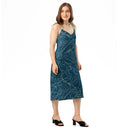 Comprar Vestido midi con tirantes ajustables Flores azules La Flamenca de Borgoña Bandera España