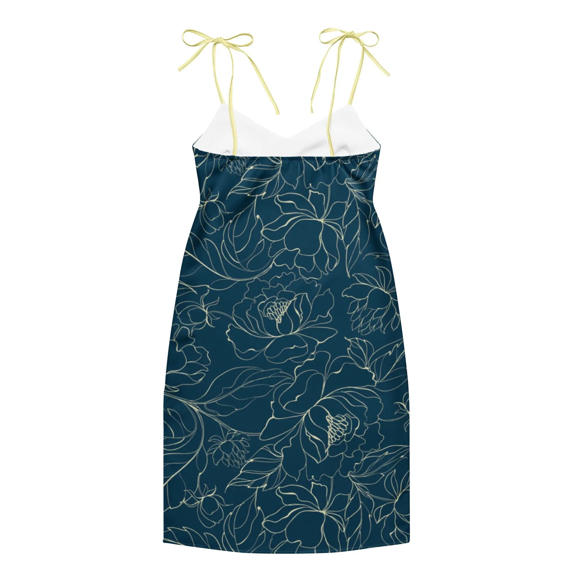 Comprar Vestido midi con tirantes ajustables Flores azules La Flamenca de Borgoña Bandera España