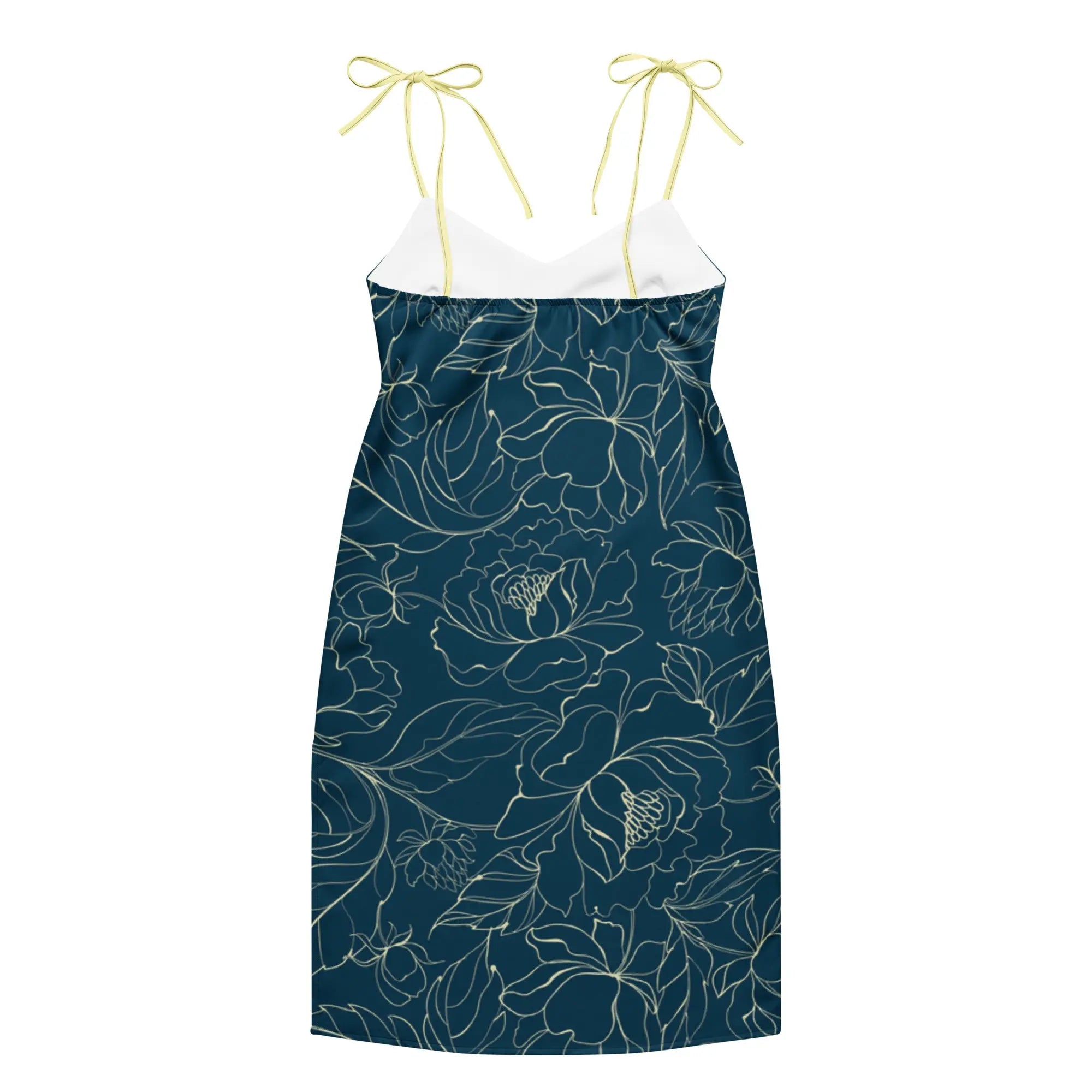 Comprar Vestido midi con tirantes ajustables Flores azules La Flamenca de Borgoña Bandera España