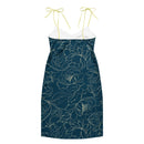 Comprar Vestido midi con tirantes ajustables Flores azules La Flamenca de Borgoña Bandera España