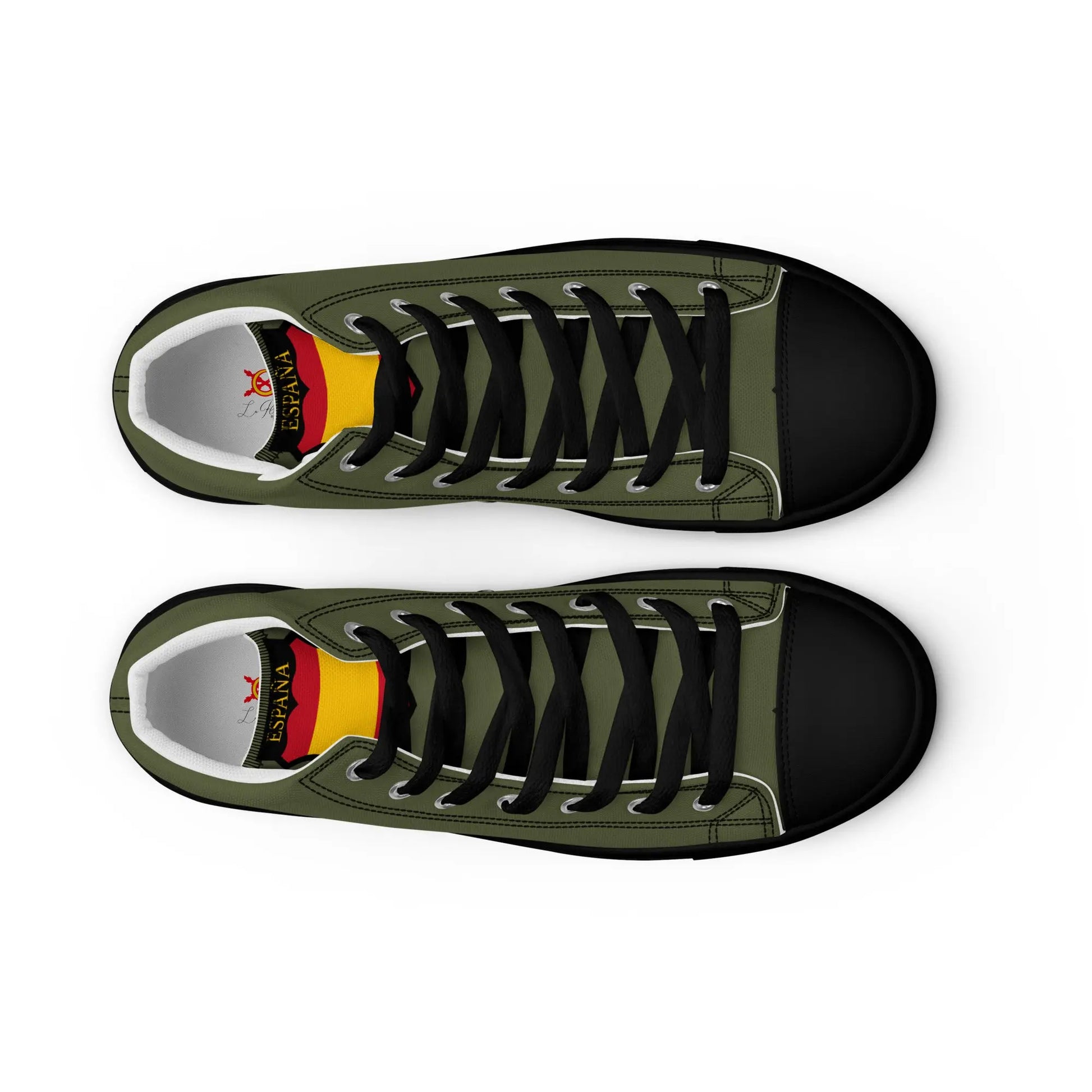 Comprar Zapatillas División Azul de lona de caña alta para hombre Bandera España La Flamenca de Borgoña Patricia Muñoz VOX