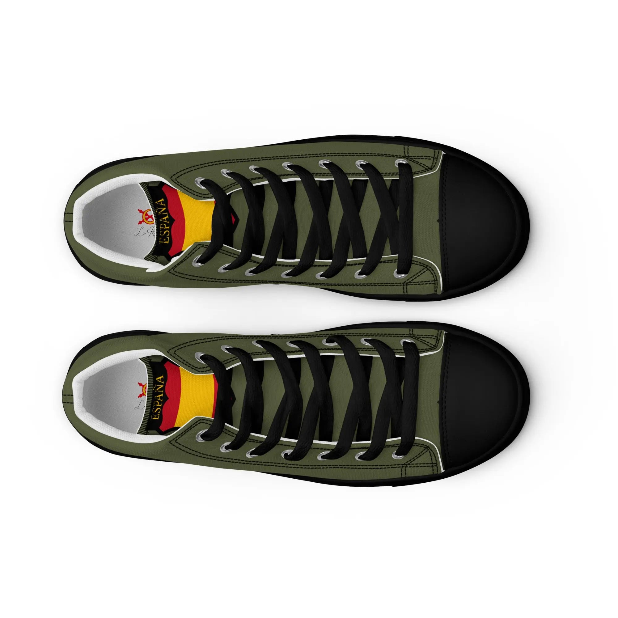 Comprar Zapatillas División Azul de lona de caña alta para hombre Bandera España La Flamenca de Borgoña Patricia Muñoz VOX