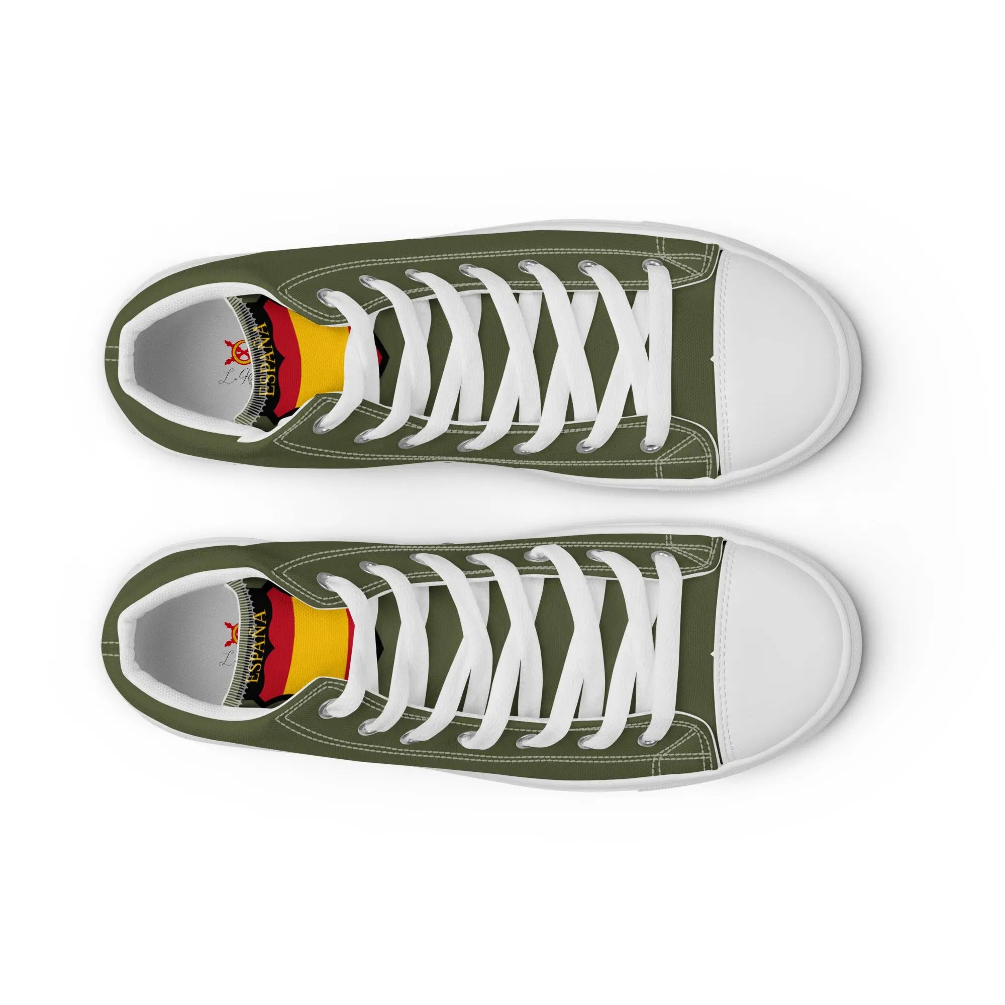 Comprar Zapatillas División Azul de lona de caña alta para hombre Bandera España La Flamenca de Borgoña Patricia Muñoz VOX