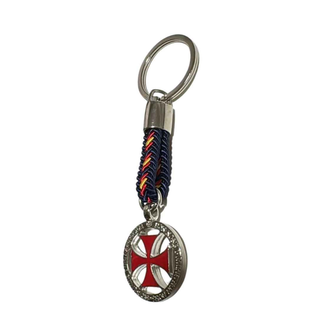 Comprar Llavero Cruz Paté Roja Templaria con Bandera España La Flamenca de Borgoña, Bandera de España, Cruz de Borgoña, Patricia Muñoz, VOX, Santiago Abascal