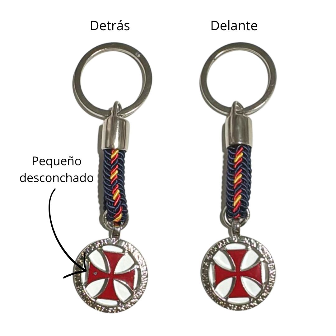 Comprar Llavero Cruz Paté Roja Templaria con Bandera España La Flamenca de Borgoña, Bandera de España, Cruz de Borgoña, Patricia Muñoz, VOX, Santiago Abascal