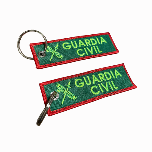 Llavero de Lona Bordada Guardia Civil con Bandera de España “Todo por la Patria”