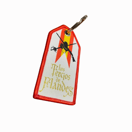 Llavero de Tela Bordada Tercios de Flandes con Cruz de Borgoña