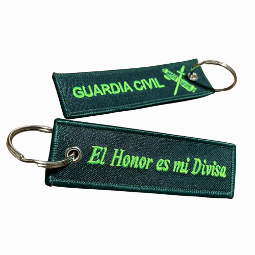 Llavero de Lona Bordada Guardia Civil “El Honor es Mi Divisa”