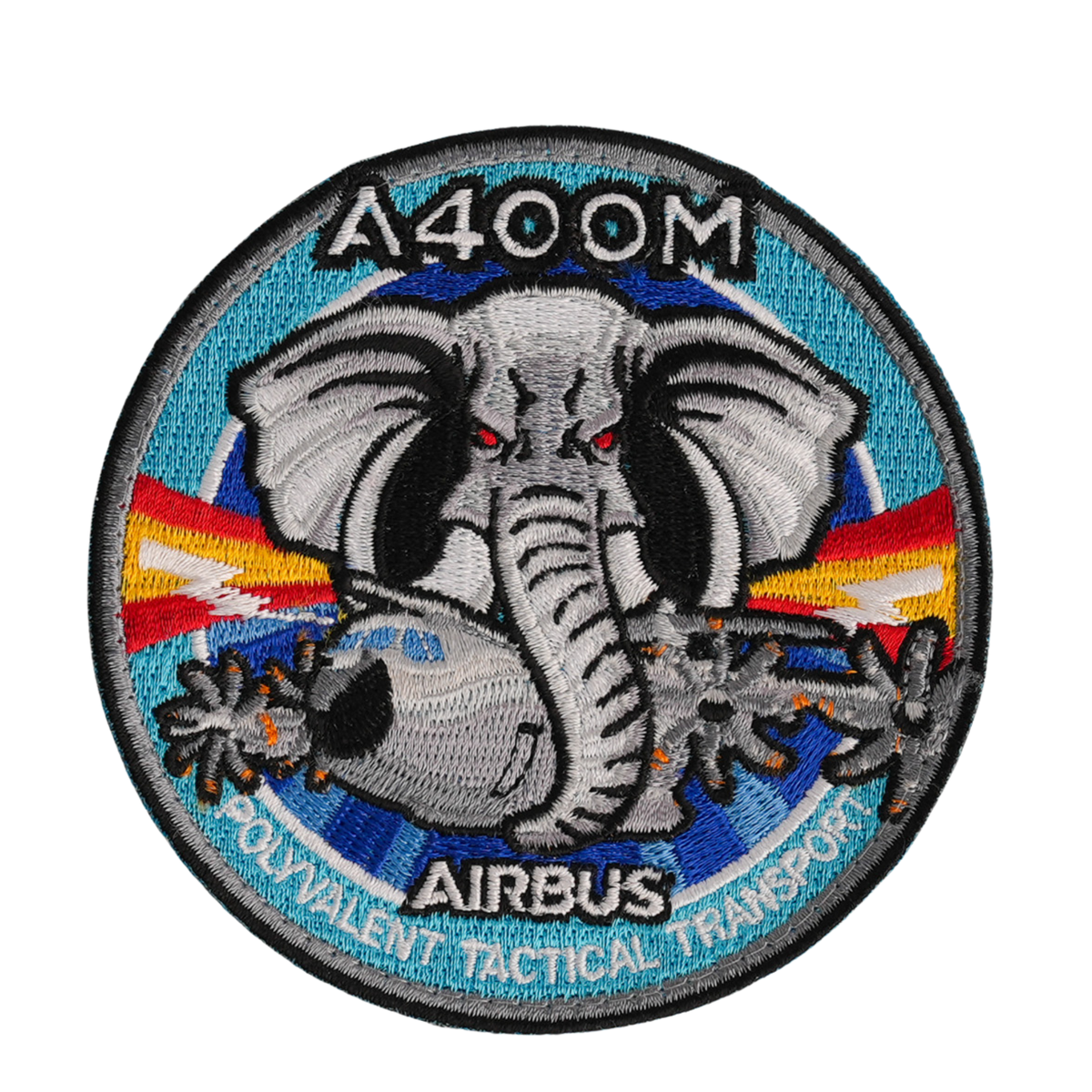 Parche Airbus A400M «Polyvalent Tactical Transport» Circular Bordado con Velcro — 9 cm