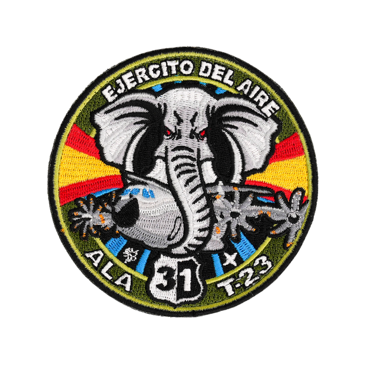 Parche Ejército del Aire ALA 31 T-23 Circular Bordado Velcro - 9cm