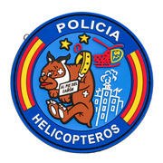 Parche Policía Helicópteros «Al pie del cañón» Circular PVC con Velcro — 9 cm