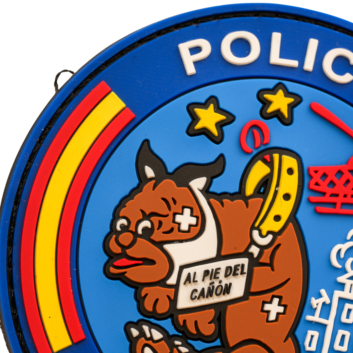 Parche Policía Helicópteros «Al pie del cañón» Circular PVC con Velcro — 9 cm