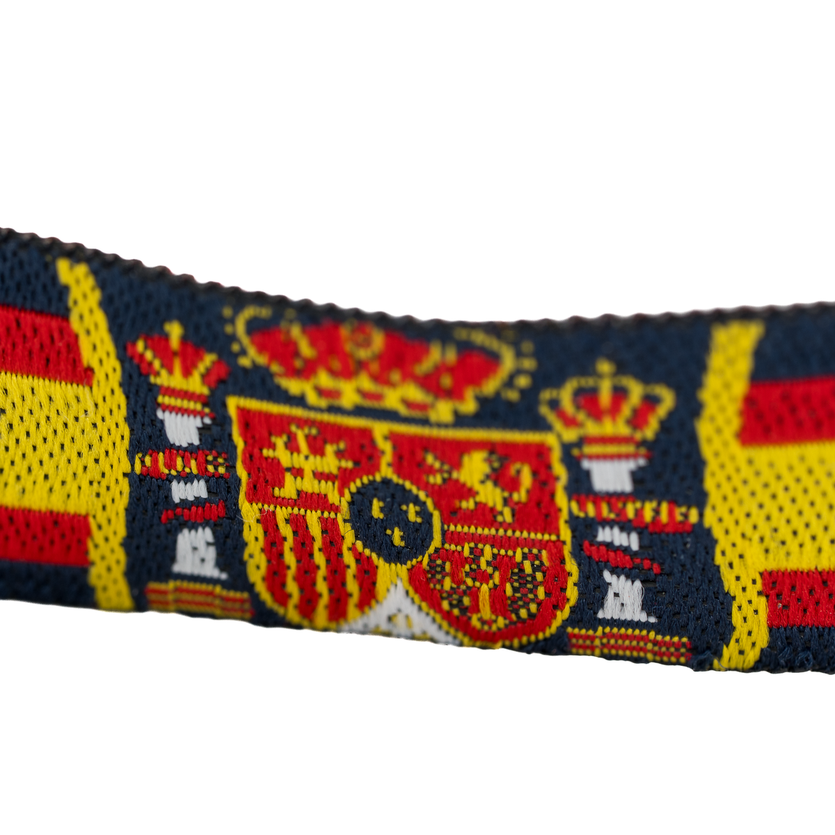 Pulsera de tela España con escudo y perfiles azules