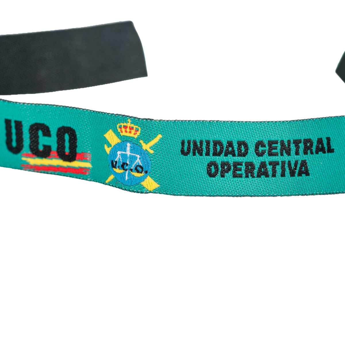 Pulsera de tela Guardia Civil UCO Unidad Central Operativa en color verde turquesa 30 x 1.5cm