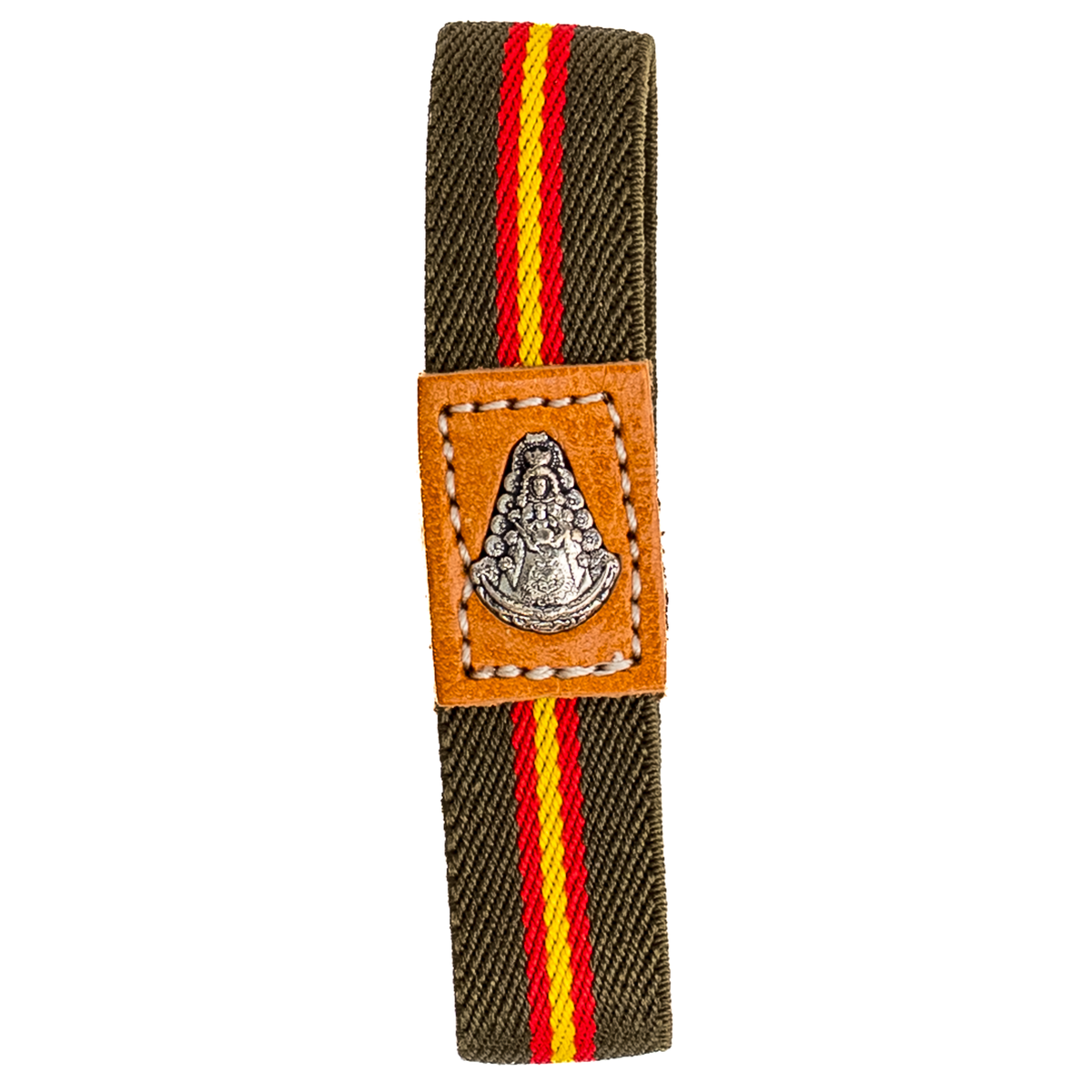 Elastisches Armband mit der Jungfrau von El Rocío und der spanischen Flagge