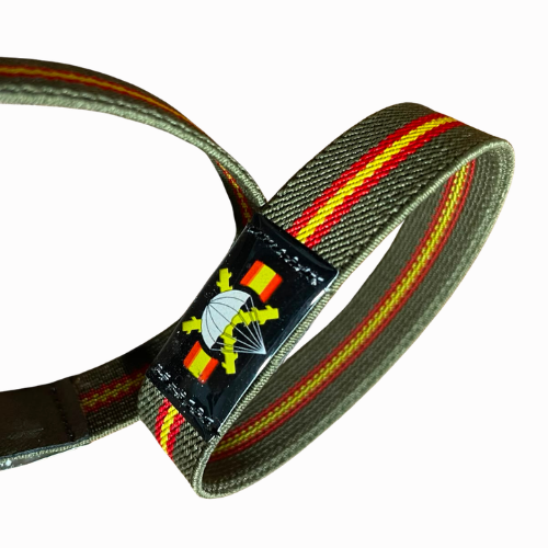 Pulsera elastica verde con escudo de la brigada paracaidista