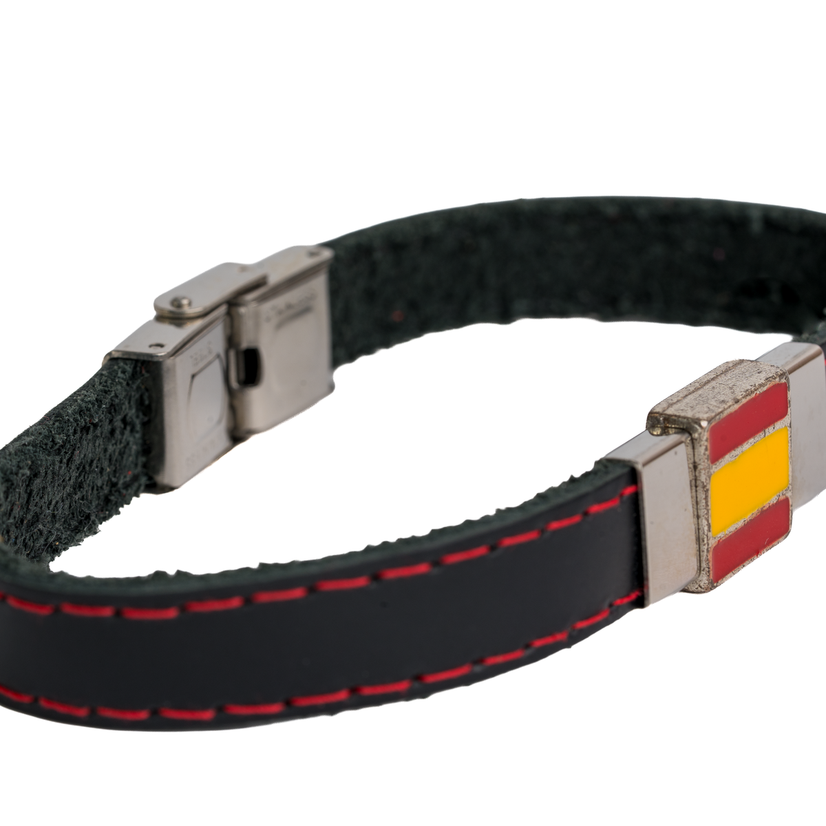 Pulsera piel Bandera España piel adorno esmaltado