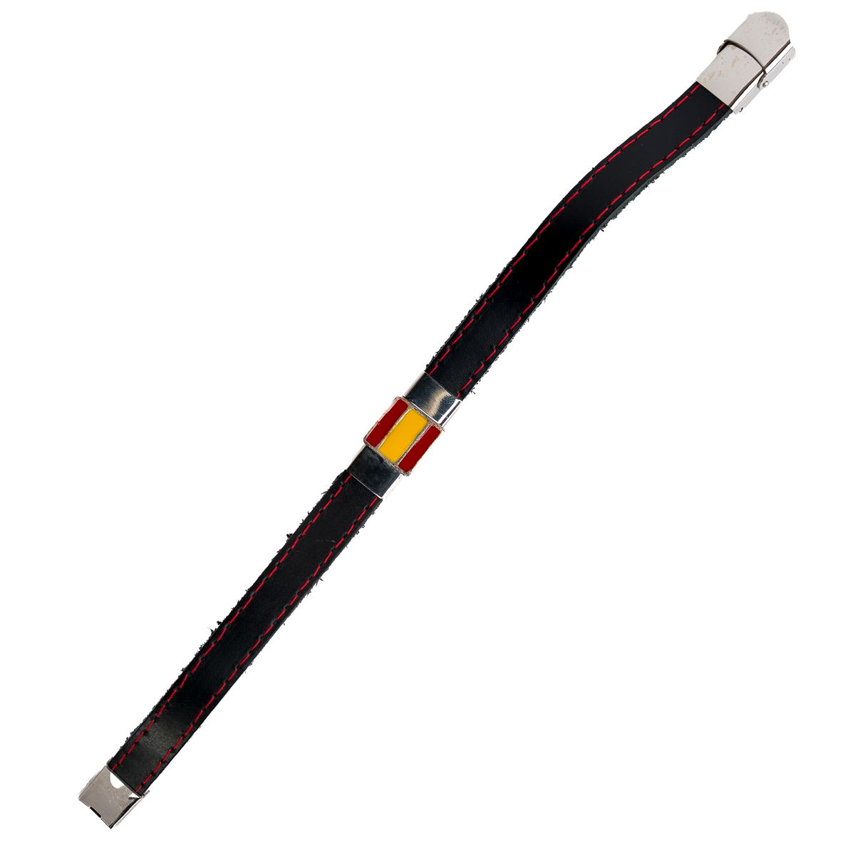 Pulsera piel Bandera España piel adorno esmaltado