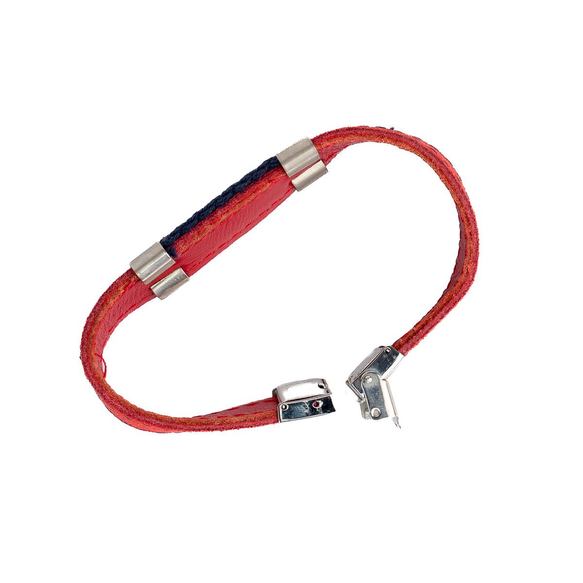 Red suede Spanish flag bracelet with sea edge