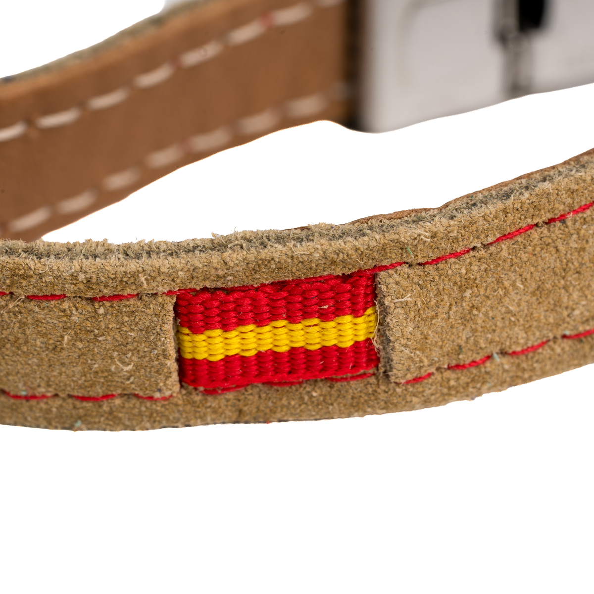Pulsera piel Camel serraje bandera España