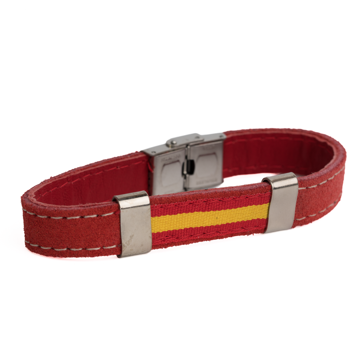 Pulsera piel España serraje rojo