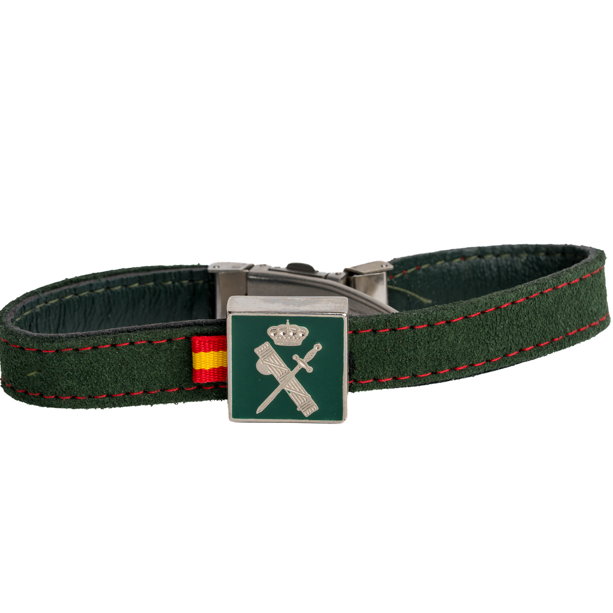 Pulsera piel Guardia Civil piel serraje verde