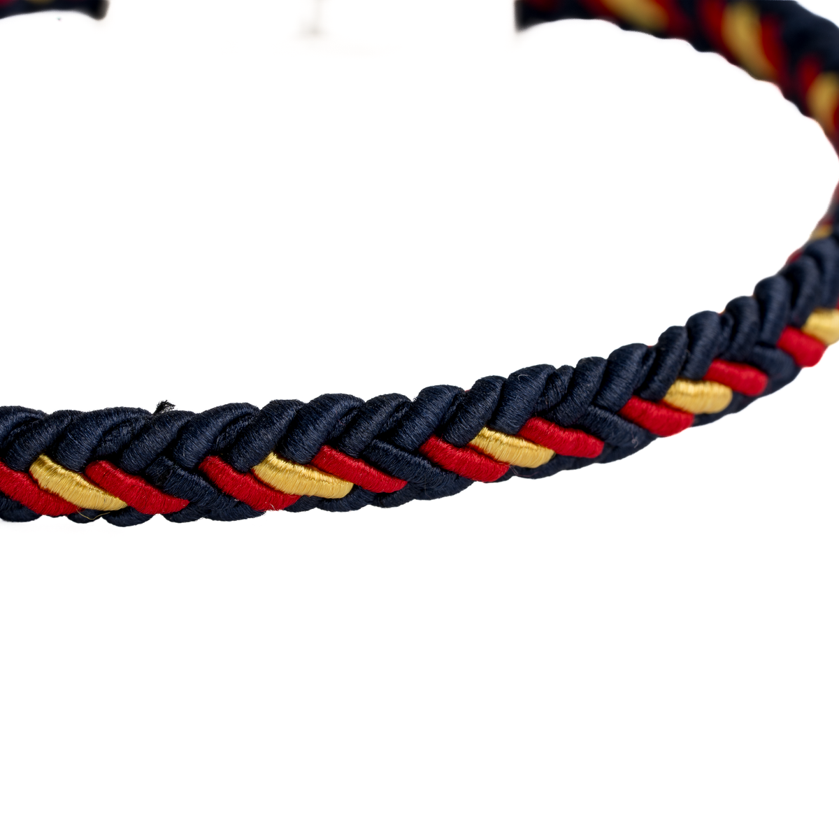 Pulsera trenzada Bandera España azul fina cierre metálico