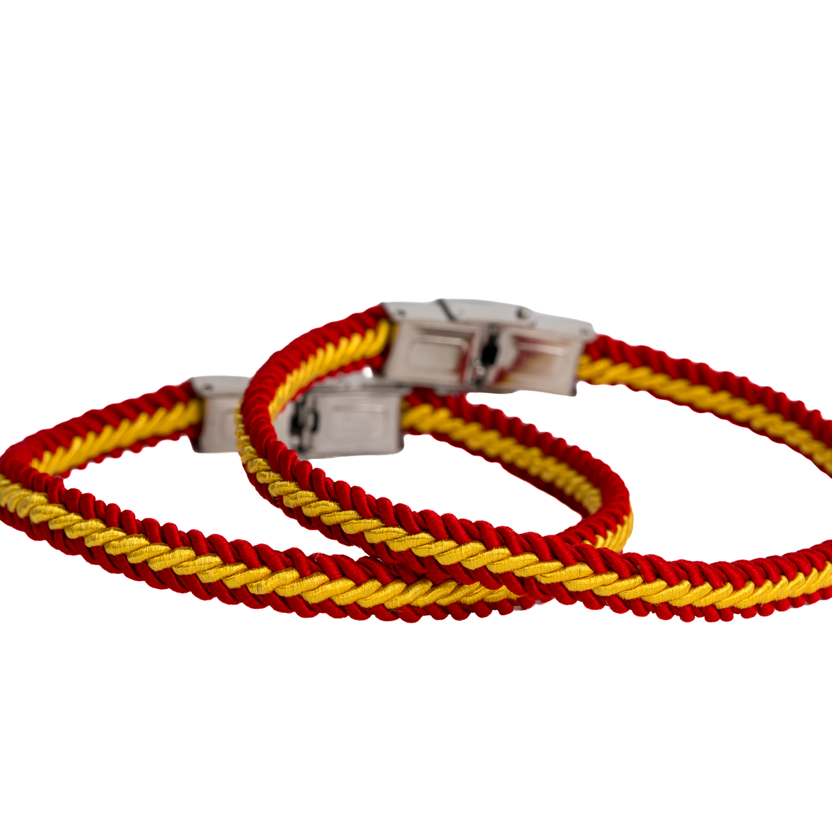 Pulsera trenzada Bandera España fina cierre metálico