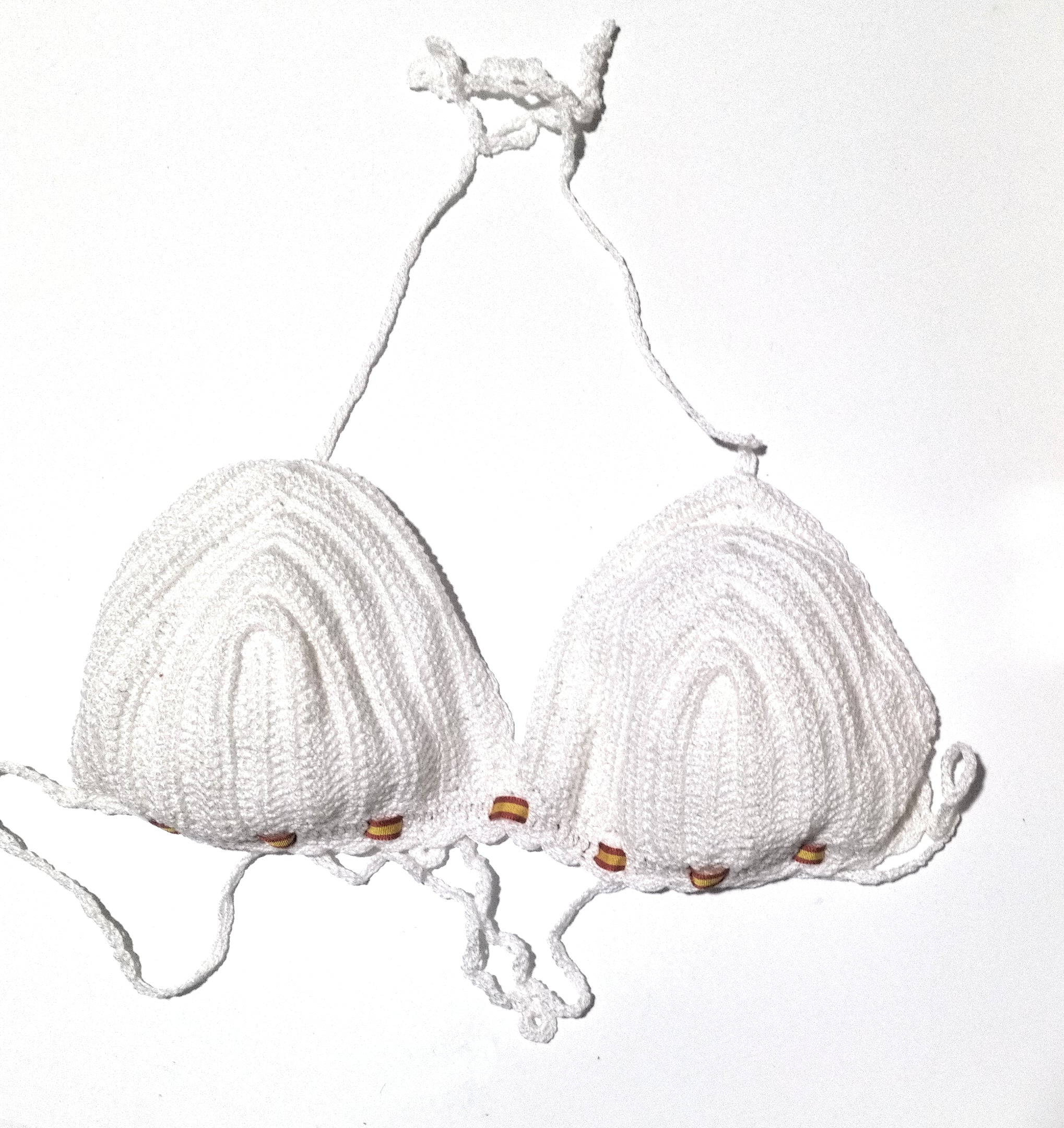 Comprar Sujetador Bikini crochet blanco Bandera de España Bandera España La Flamenca de Borgoña Patricia Muñoz VOX