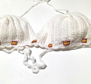 Comprar Sujetador Bikini crochet blanco Bandera de España Bandera España La Flamenca de Borgoña Patricia Muñoz VOX