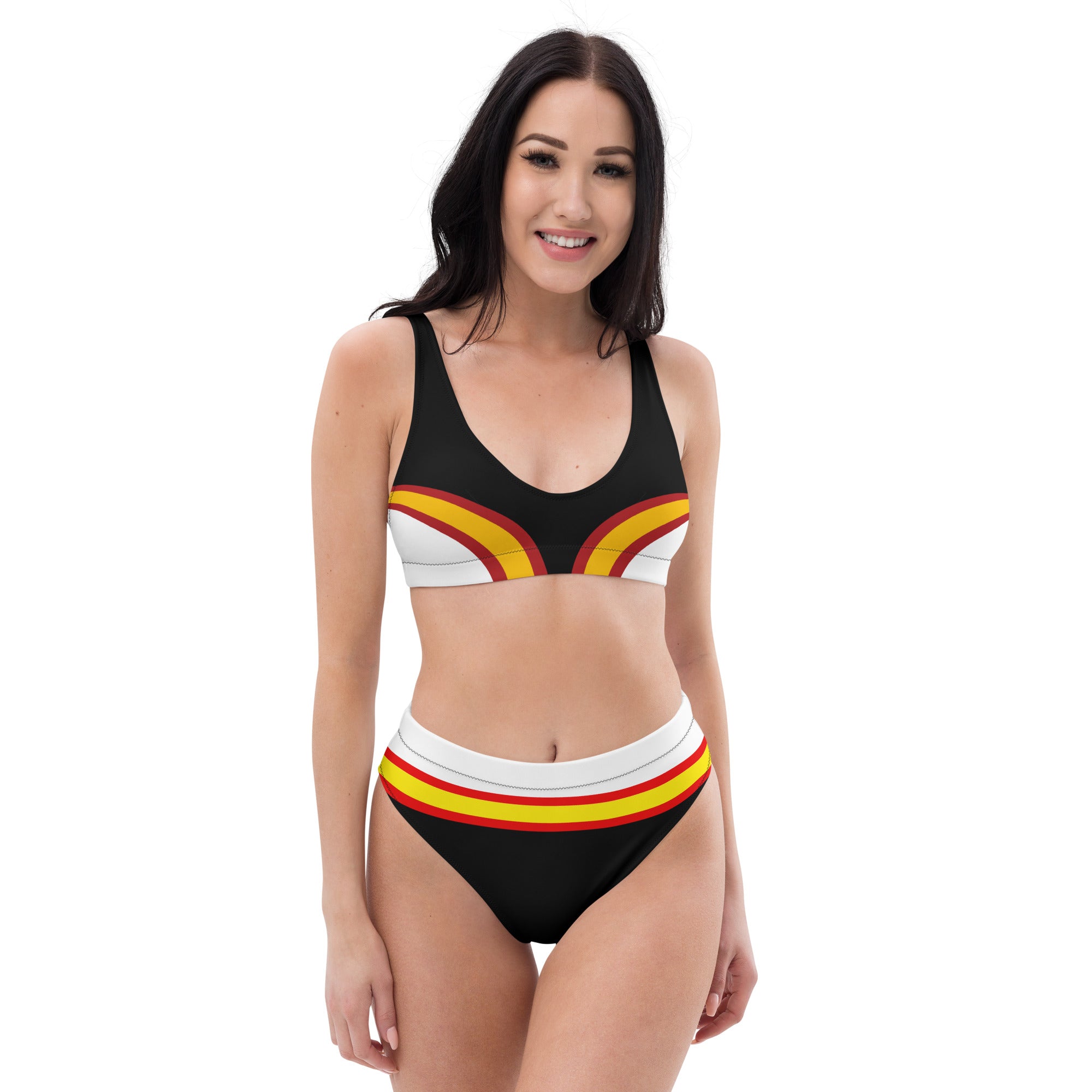 Bikini reciclado talle alto Bandera de España - LaFlamencadeBorgoña