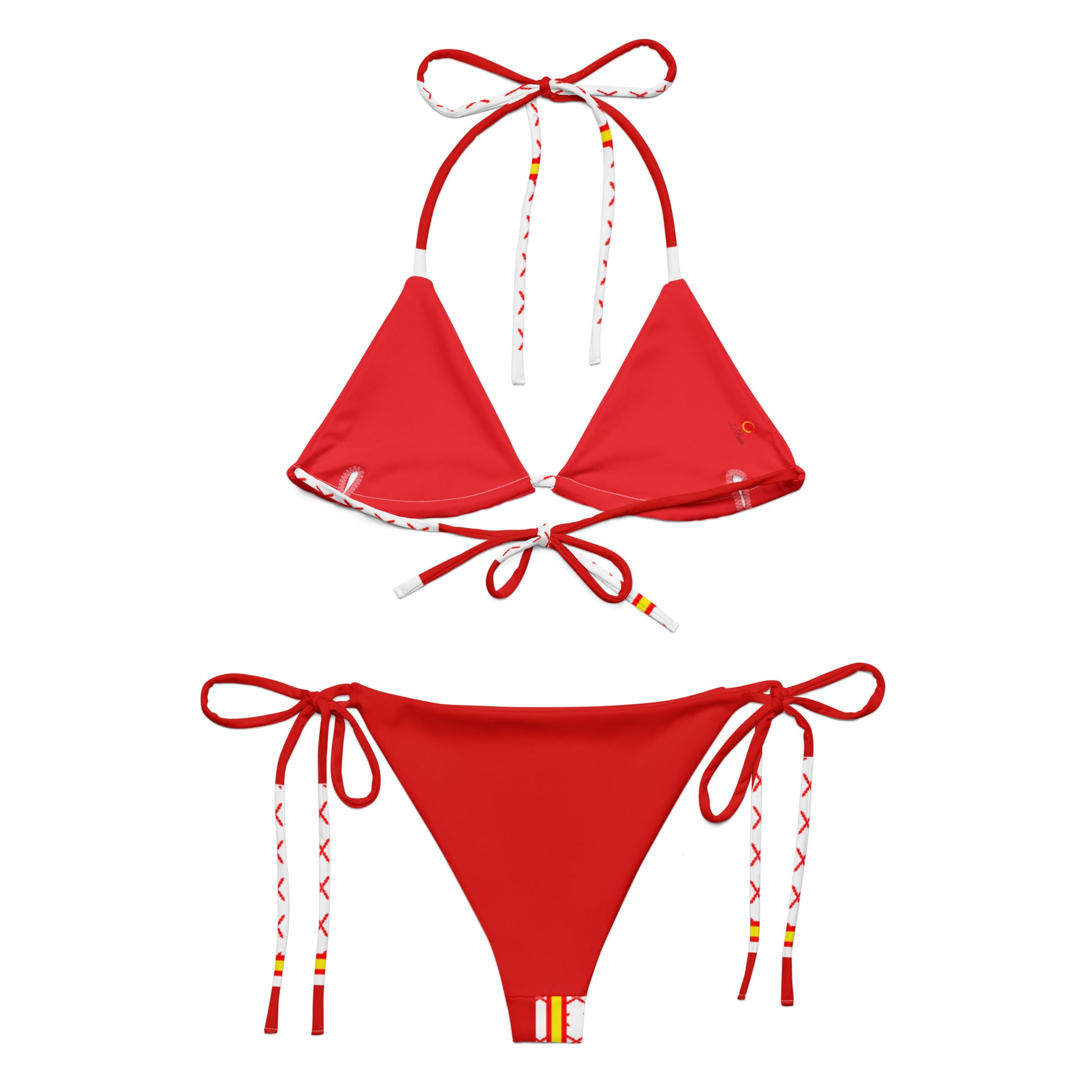 Bikini de triángulo rojo Bandera de España y Cruz de Borgoña - LaFlamencadeBorgoña