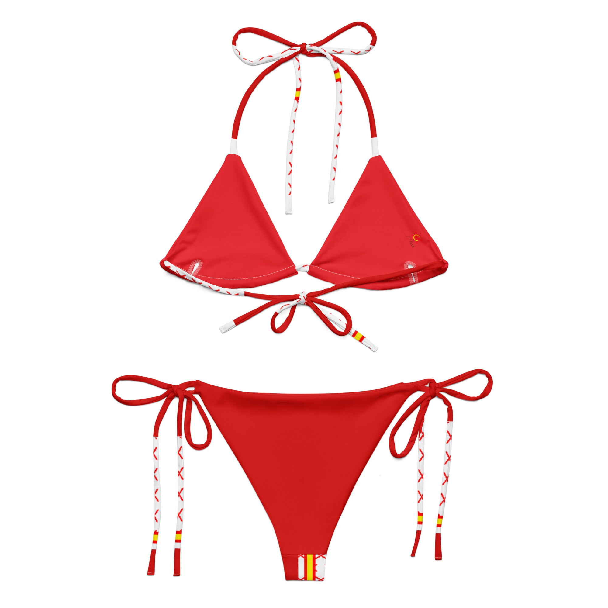 Bikini de triángulo rojo Bandera de España y Cruz de Borgoña - LaFlamencadeBorgoña