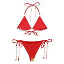 Bikini de triángulo rojo Bandera de España y Cruz de Borgoña - LaFlamencadeBorgoña