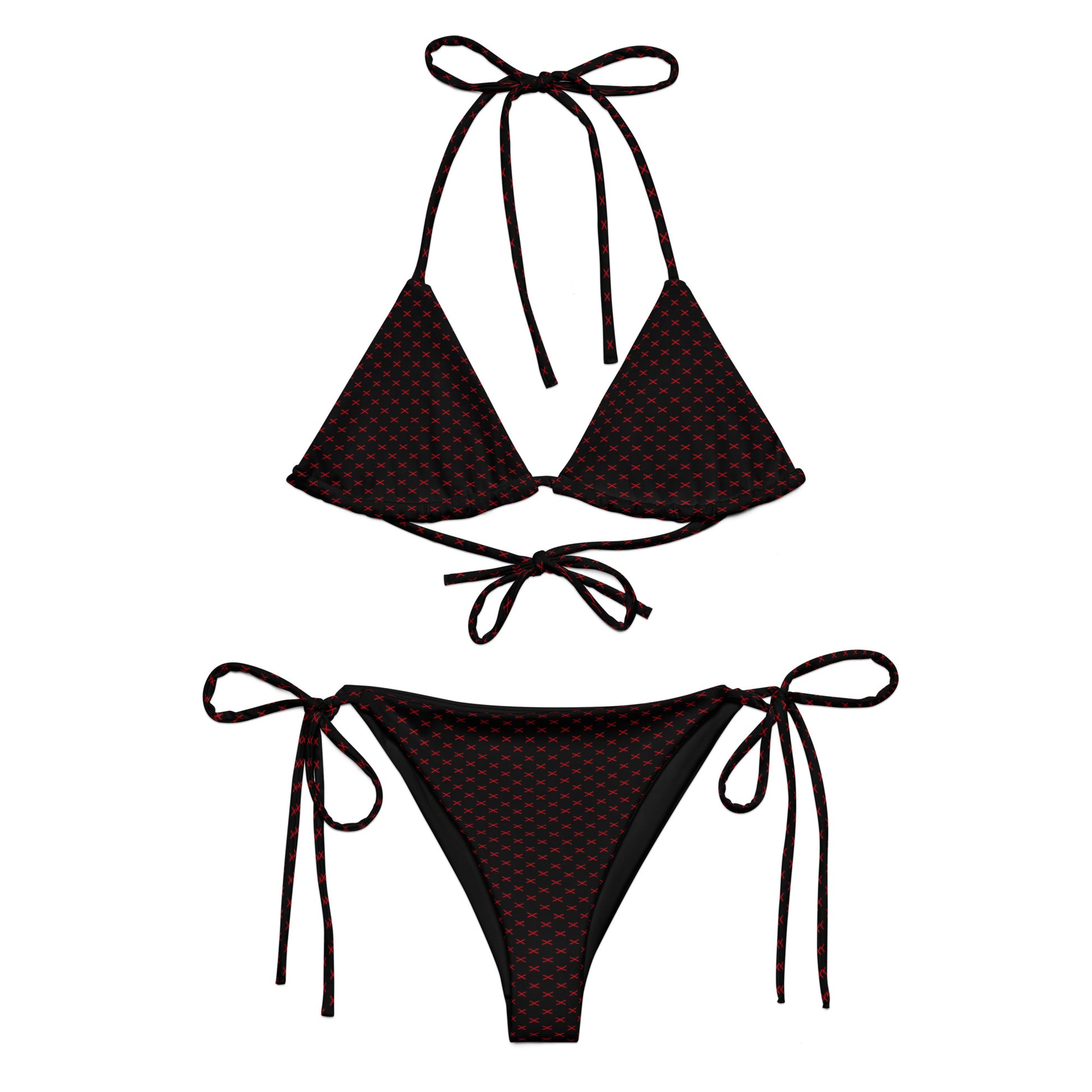 Bikini de triángulo negro Cruz de Borgoña - LaFlamencadeBorgoña