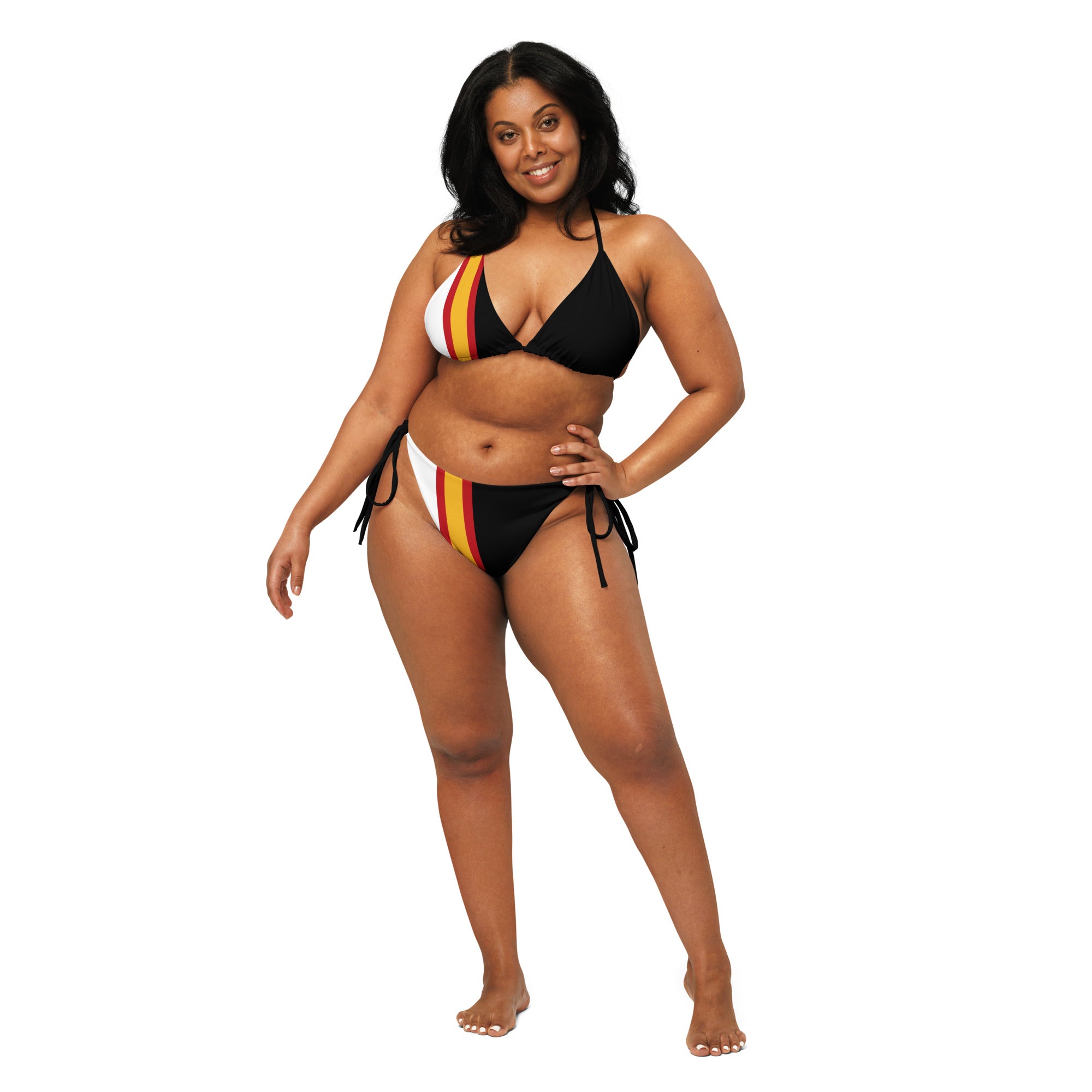 Bikini de triángulo negro Bandera España - LaFlamencadeBorgoña