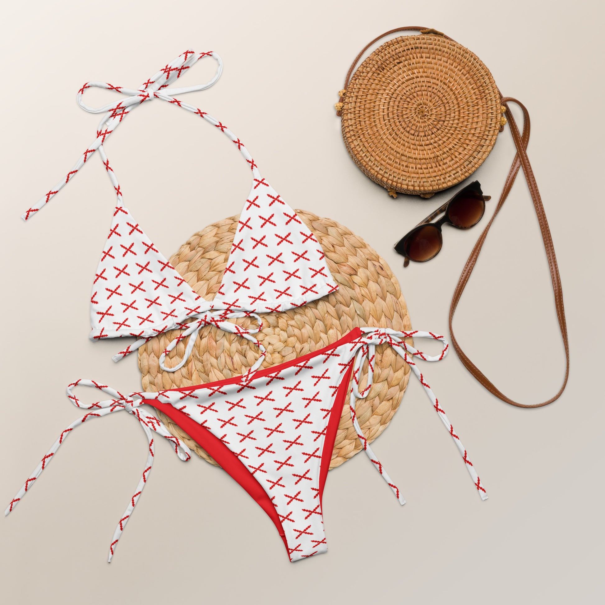 Bikini de triángulo Cruz de Borgoña mosaico - LaFlamencadeBorgoña