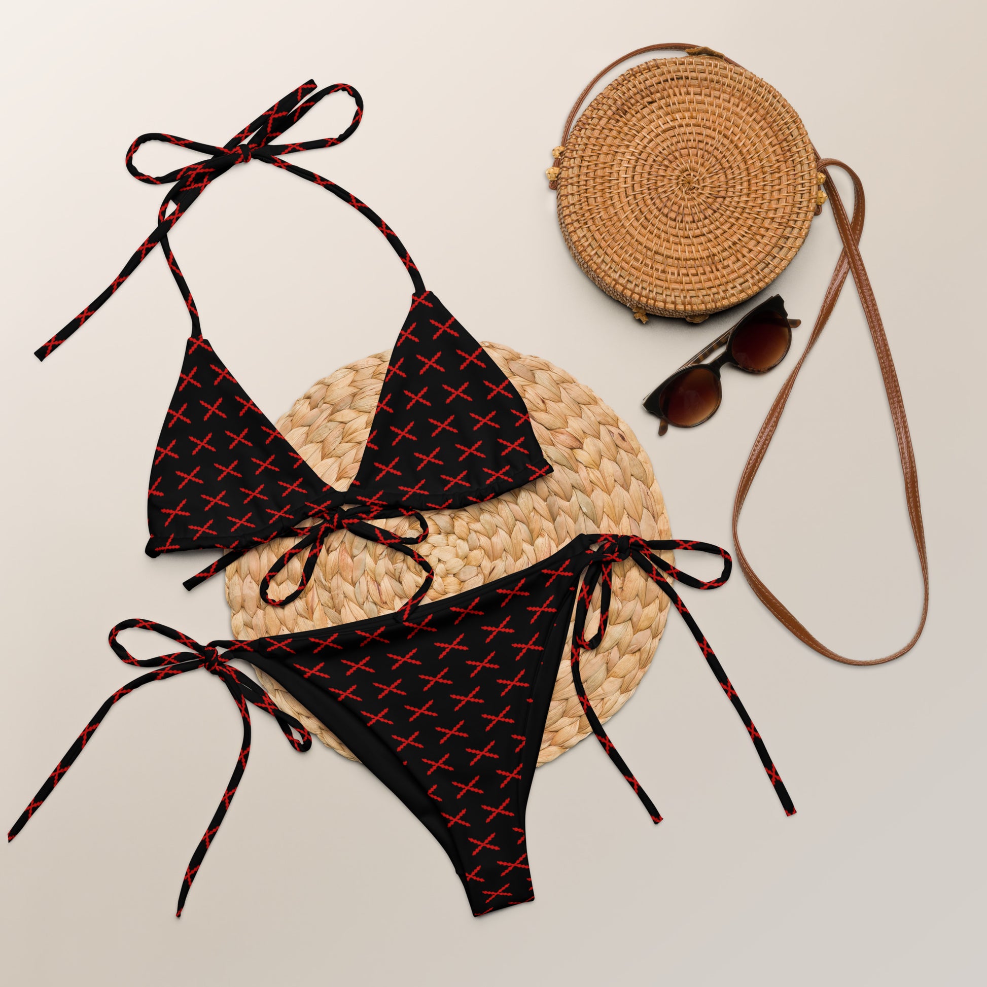 Bikini de triángulo Cruz de Borgoña mosaico - LaFlamencadeBorgoña