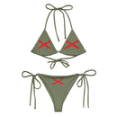 Bikini de triángulo Cruz de Borgoña verde militar - LaFlamencadeBorgoña