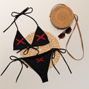 Bikini de triángulo Cruz de Borgoña negro - LaFlamencadeBorgoña