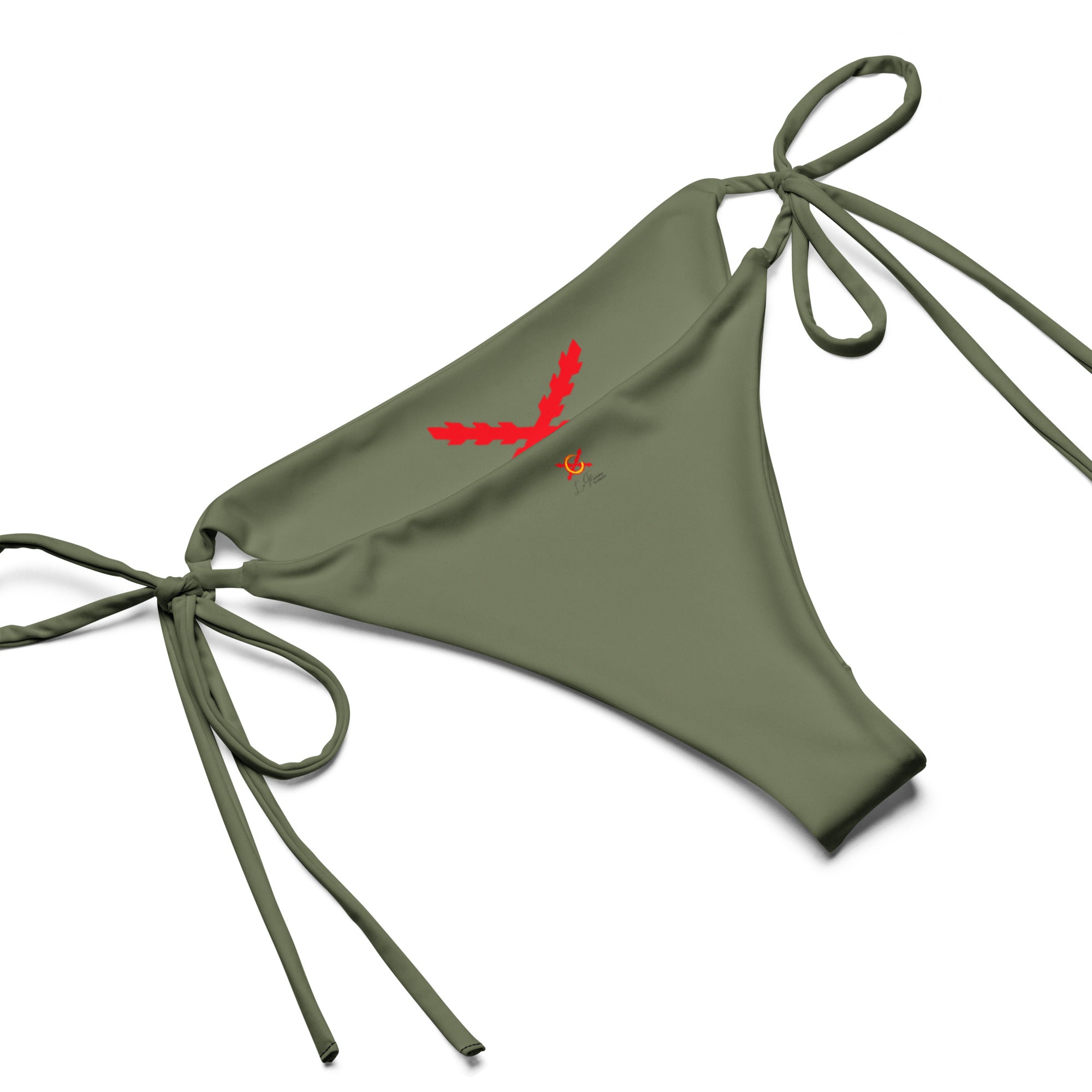 Bikini de triángulo Cruz de Borgoña verde militar - LaFlamencadeBorgoña
