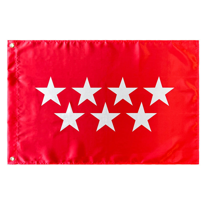 Bandera de la Comunidad de Madrid con 2 Ojales metálicos 60x90 cm Satén